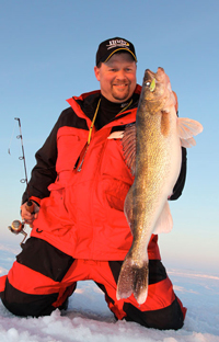 link to Ice Fishing Article Early Ice Walleye